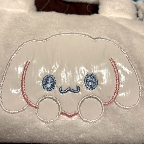 🩵 New Sanrio Cinnamoroll Bunny Soft Faux Fur Purse Bag Kawaii Kids Bag Mini Soft - Picture 3 of 4